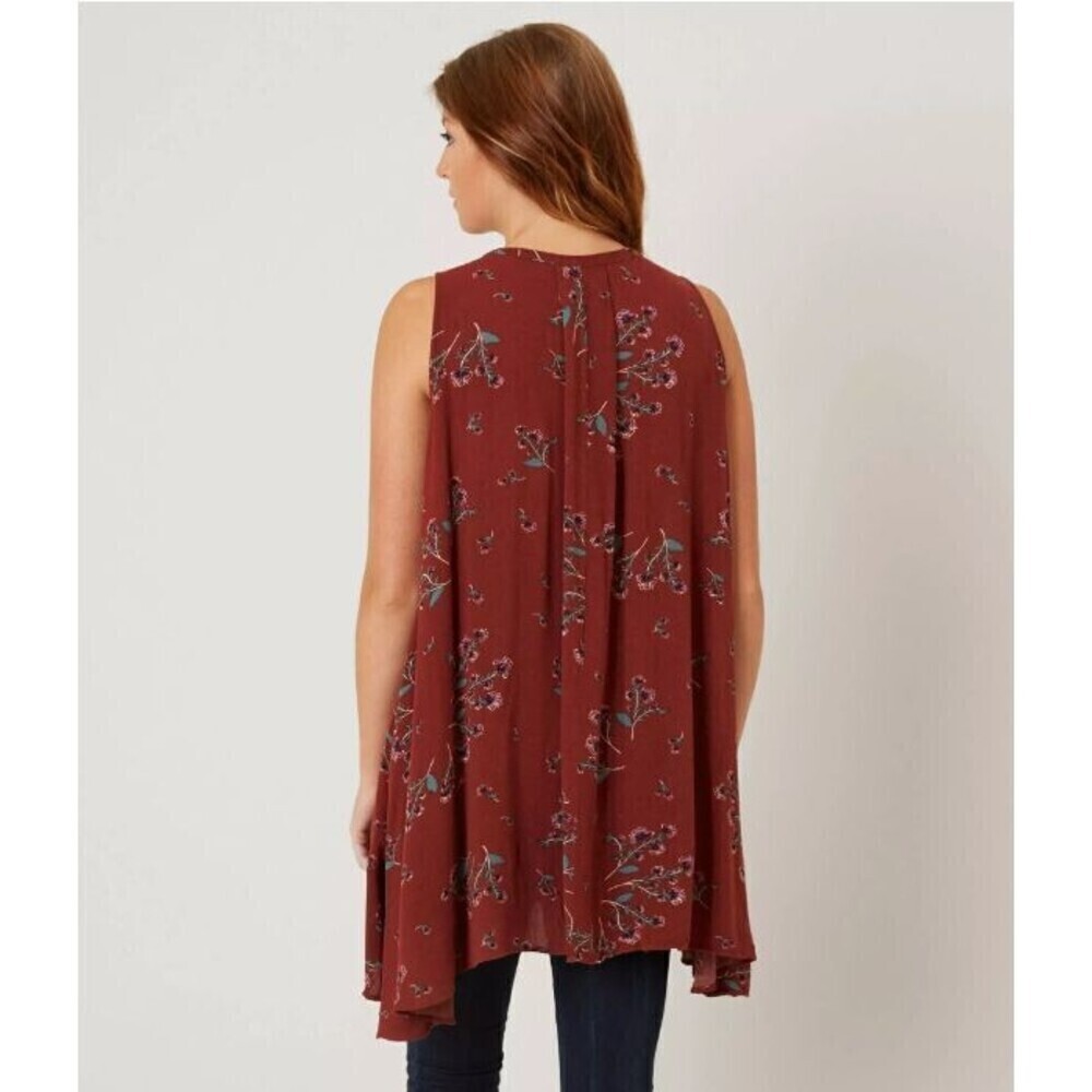 Free People Tree Swing Tank Top Tunic Dress in Crimson Size Small - Picture 3 of 12